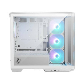 Кутия за компютър MSI MAG PANO M100R PZ WHITE, 1x USB 3.2 Gen 1 Type-A, 1xUSB 3.2 Gen2x2 Type- C, 1x Audio/1x Mic, LED Switch Loop Button, Power Button, 4x 120mm ARGB Fans