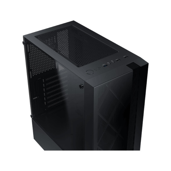 Кутия за компютър Xigmatek Duke EN49158, ATX/M-ATX/Mini ITX, USB3.0x1 + 2.0x2, Meshed + TG Frontpanel, Left TG, Front 4PCS x 24F Fan