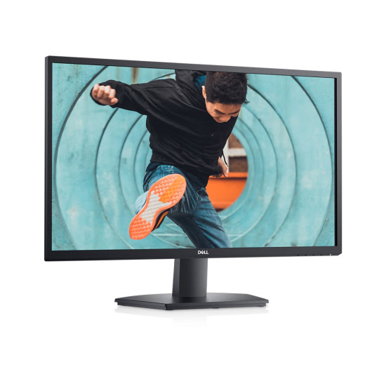 Монитор Dell SE2722H, 27 инча, FHD 1920 x 1080, 75Hz, 4ms, HDMI, VGA, FreeSync, Flicker-free, Anti-glare, Glossy Black