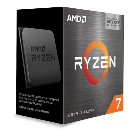 Процесор AMD Ryzen 7 5700X3D, 8C/16T, 3.1/4.1GHz Boost, 100MB, 65W, AM4, Box без Охладител