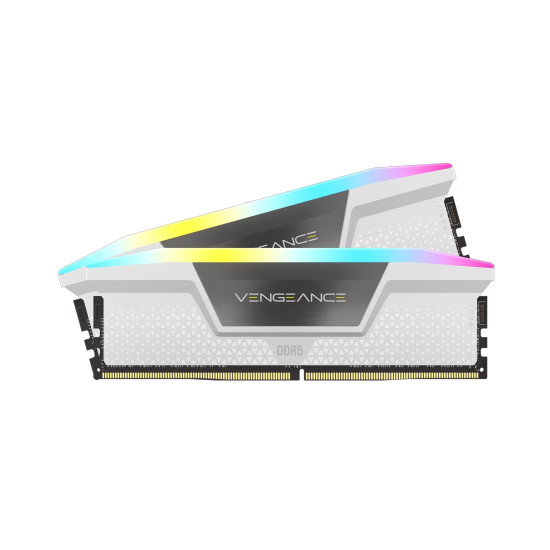 RAM памет Corsair Vengeance RGB, 32GB (2x16GB) DDR5, 5600MT/s, CL40, White, Kit of 2