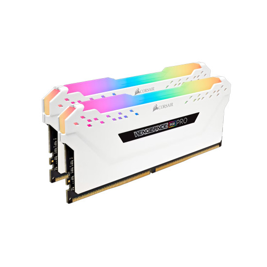 RAM памет Corsair Vengeance RGB PRO, 16GB (2x8GB) DDR4, 3200MT/s, CL16, White, Kit of 2