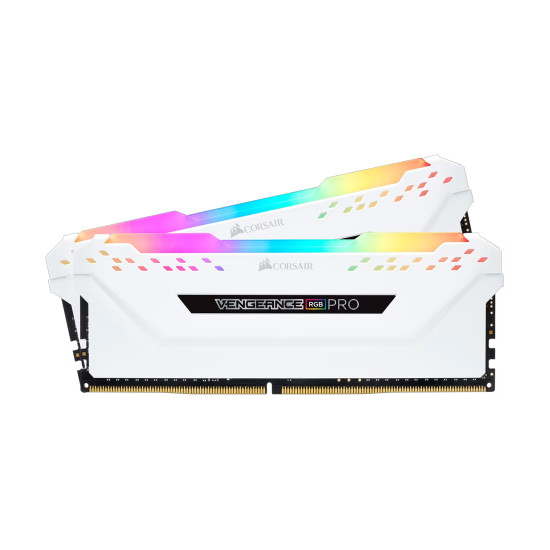 RAM памет Corsair Vengeance RGB PRO, 16GB (2x8GB) DDR4, 3200MT/s, CL16, White, Kit of 2