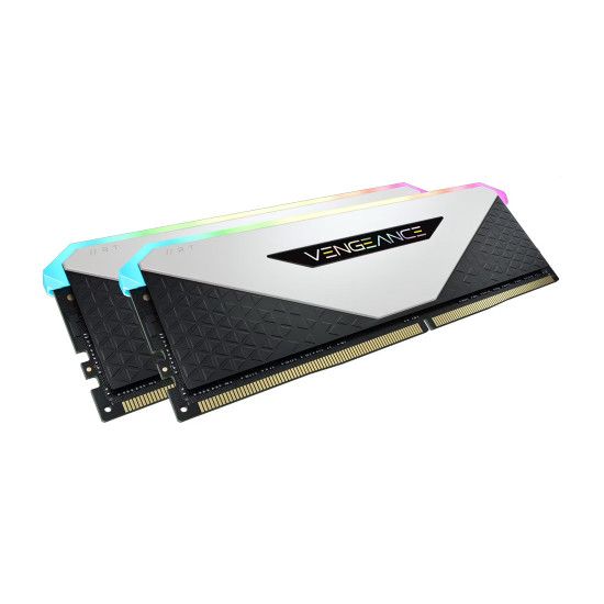 RAM памет Corsair Vengeance RGB RT, 16GB (2x8GB) DDR4, 3600MT/s, CL18, White, Kit of 2