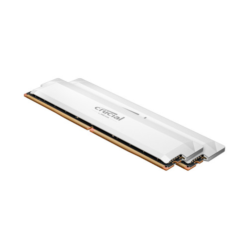 RAM памет Crucial Pro OC 32GB (2x16GB) DDR5, 6400MT/s, UDIMM, CL38, White, Kit of 2