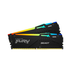RAM памет Kingston FURY Beast DDR5 64GB, 2x32GB, UDIMM, 6400MT/s CL32, Intel XMP, Black, Kit of 2