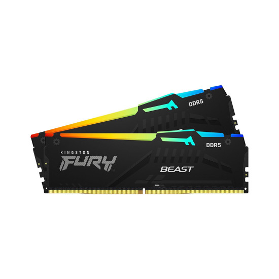 RAM памет Kingston FURY Beast DDR5 64GB, 2x32GB, UDIMM, 6400MT/s CL32, Intel XMP, Black, Kit of 2