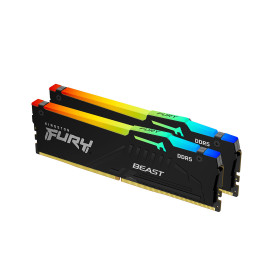RAM памет Kingston FURY Beast DDR5 64GB, 2x32GB, UDIMM, 6400MT/s CL32, Intel XMP, Black, Kit of 2