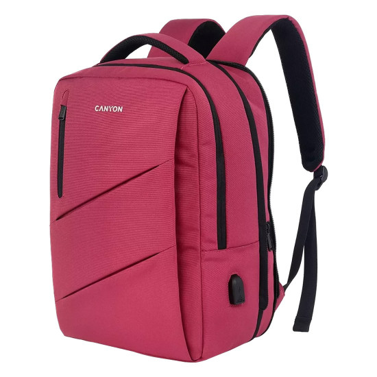 Раница за лаптоп Canyon Urban BPE-5 USB, 15.6 инча, Waterproof, Red