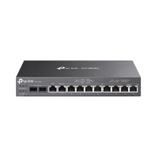 Рутер TP-Link ER7212PC Omada Gigabit VPN с PoE+, 2 x Gigabit SFP WAN/LAN, 1 x Gigabit RJ45 WAN, 1 x Gigabit RJ45 WAN/LAN, 8 x Gigabit PoE+ RJ45 LAN, 802.3at/af, 110W, 3-в-1 (Рутер, PoE+ суич, контролер)