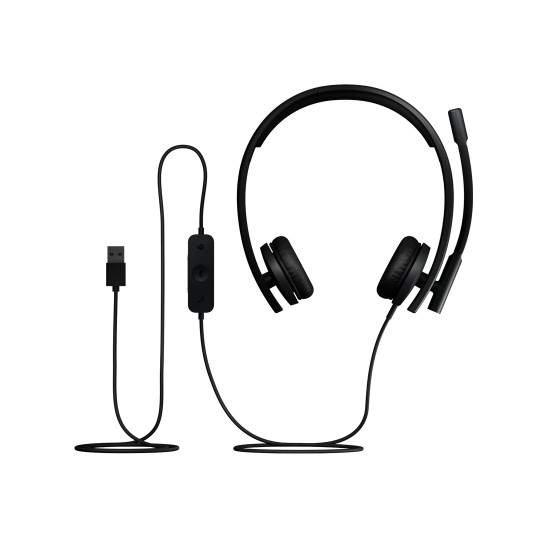 Слушалки Logitech H570e USB Stereo Headset with Noise-Cancelling Microphone, Black