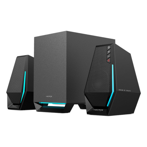 Тонколони EDIFIER G1500 MAX, 2.1 система, 60W пикова мощност, Bluetooth 5.3, USB-C, AUX, RGB подсветка, Black