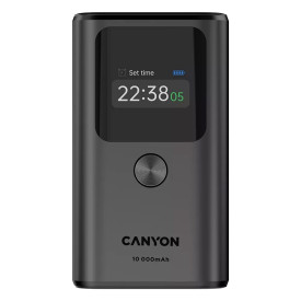 Външна батерия Canyon OnPower 130, USB-C Power Bank, 10000mAh, PD 30W, TFT дисплей, Dark Grey