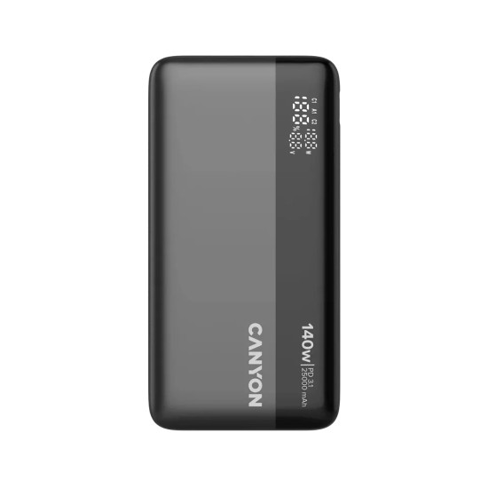 Външна батерия Canyon PB-240, 25000mAh, PD140W, Dark Grey
