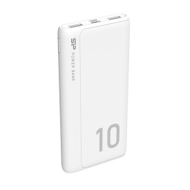 Външна батерия Silicon Power GP15, 10000mAh, Dual USB-A, Micro-USB & USB-C вход, Li-Polymer, White