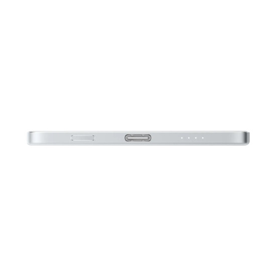 Външна батерия Xiaomi UltraThin Magnetic Power Bank, 5000 mAh, 15 W, магнитна, Glacier Silver