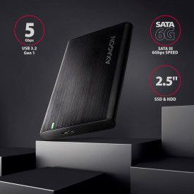 Външна кутия за диск AXAGON EE25-A6M USB3.0, SATA 6G, 2.5 инча HDD/SSD