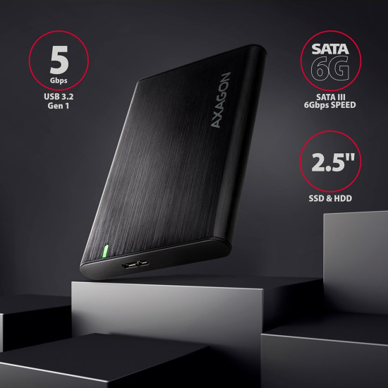 Външна кутия за диск AXAGON EE25-A6M USB3.0, SATA 6G, 2.5 инча HDD/SSD