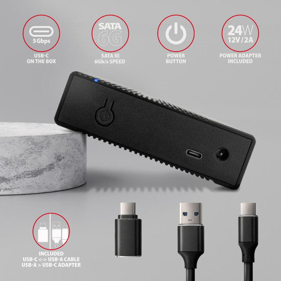 Външна кутия за диск AXAGON EE35-GTR, USB-C, 5Gbps, 3.5 инча HDD