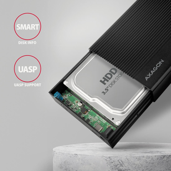 Външна кутия за диск AXAGON EE35-GTR, USB-C, 5Gbps, 3.5 инча HDD
