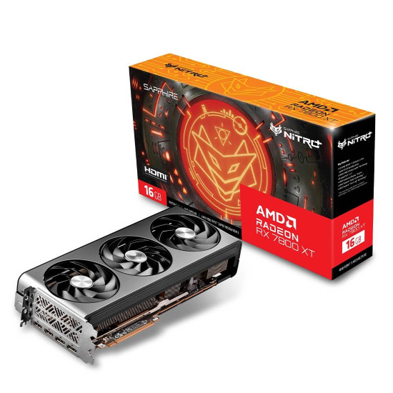 Видеокарта SAPPHIRE NITRO+ AMD Radeon RX 7800 XT, 16GB GDDR6, 256-bit, 2 x HDMI, 2 x DP