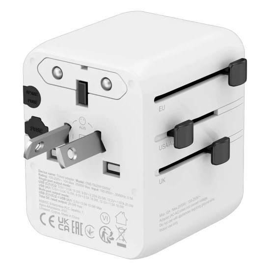Зарядно CANYON Universal Travel Adapter OnTour 20, White