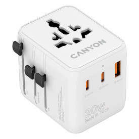 Зарядно CANYON Universal Travel Adapter OnTour 20, White