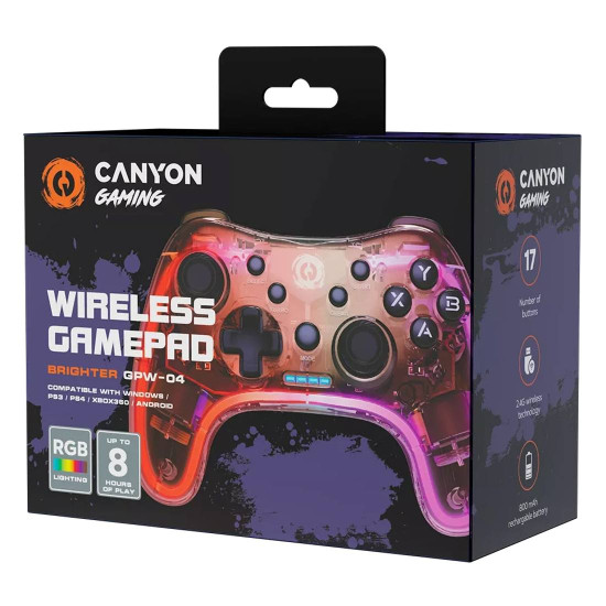 Безжичен контролер CANYON Brighter Wireless Gamepad GPW-04