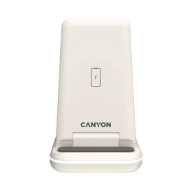 Безжично зарядно CANYON WS-304, 15W, 3 в 1, Cosmic Latte