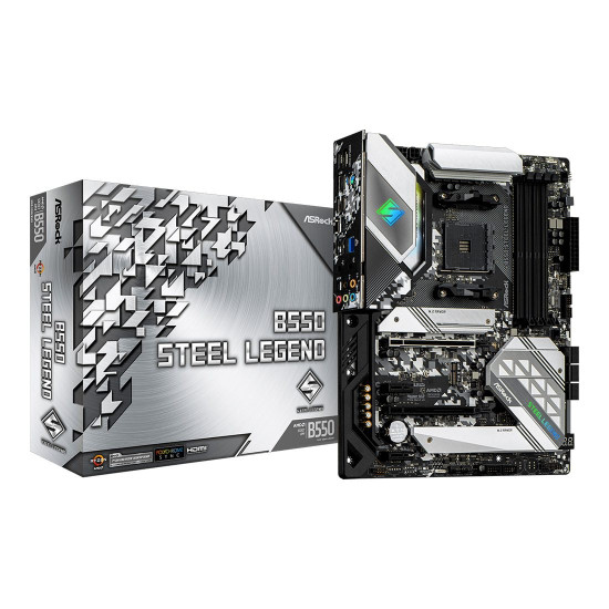 Дънна платка ASRock B550 Steel Legend, ATX, Socket AM4, B550, 4x DDR4, 1x PCIe 4.0 x16
