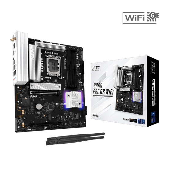 Дънна платка ASRock B860 PRO RS WIFI, LGA 1851, 4xDDR5