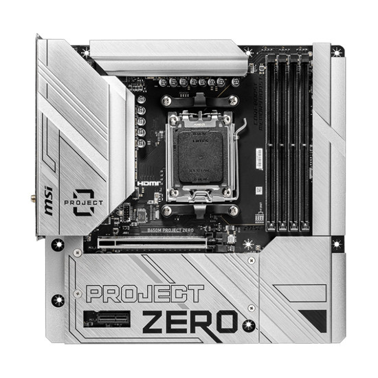 Дънна платка MSI B650M PROJECT ZERO, mATX, Socket AM5, Dual Channel DDR5, 1x PCIe x16