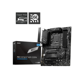 Дънна платка MSI PRO B760-P WIFI DDR4, ATX, Socket 1700, Dual Channel DDR4, 2x PCIe x16