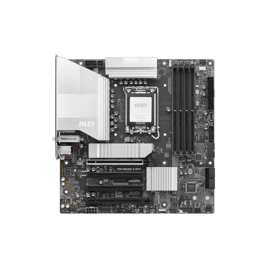 Дънна платка MSI PRO B860M-A WIFI, mATX, LGA 1851, 4x DDR5, 4x PCIe x16