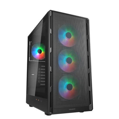 Кутия за компютър COUGAR AIRFACE PURE RGB, Mid Tower, Black