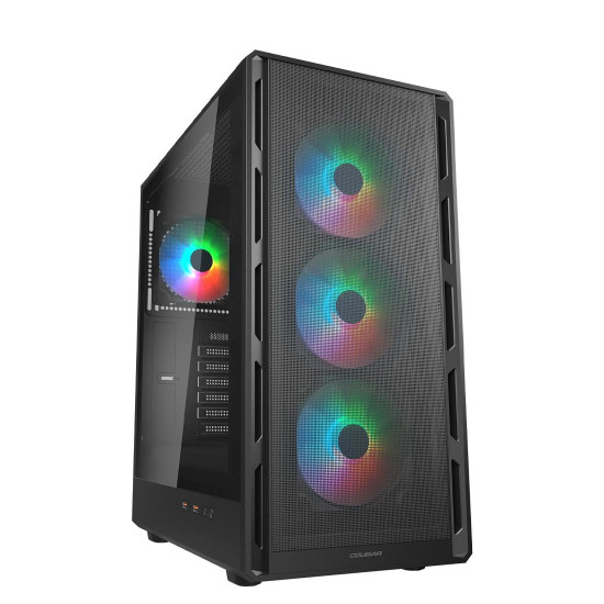 Кутия за компютър COUGAR AIRFACE PURE RGB, Mid Tower, Black