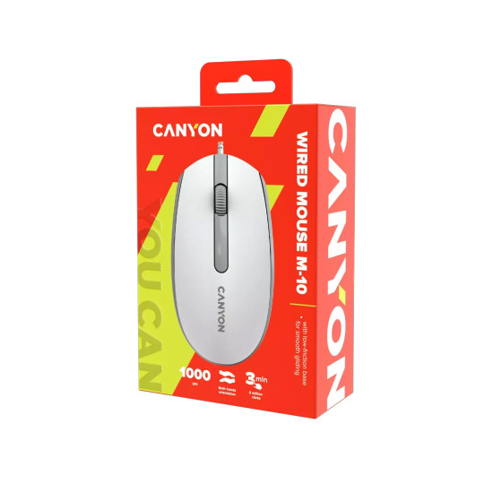 Мишка CANYON M-10, White Grey