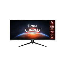 Монитор MSI Optix MAG342CQR, 34 инча, Curved VA, 3440x1440, 144Hz, 1ms GTG, 1500R, AMD Adaptive Sync, HDR, Night Vision, Anti-Flicker