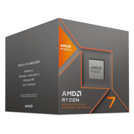 Процесор AMD Ryzen 7 8700G, 8C/16T, 3.8/5.1GHz Max, 24MB, 65W, AM5, Box с Охладител