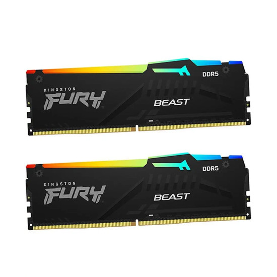 RAM памет Kingston FURY Beast DDR5, 64GB, 2x32GB, KF552C40BBAK2-64, 5200MHz, CL40, UDIMM, Kit of 2