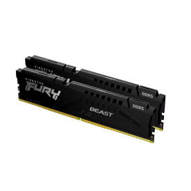 RAM памет Kingston FURY Beast DDR5 64GB, 2x32GB, UDIMM, 6400MT/s CL32, Intel XMP, Black Heatsink, Kit of 2