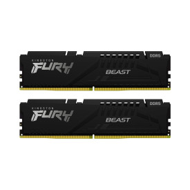 RAM памет Kingston FURY Beast DDR5 64GB, 2x32GB, UDIMM, 6400MT/s CL32, Intel XMP, Black Heatsink, Kit of 2