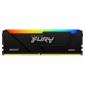 RAM памет Kingston FURY Beast RGB, KF436C17BB2AK2, 16GB (2x8GB), 3600MT/s, DDR4, CL17, Kit of 2