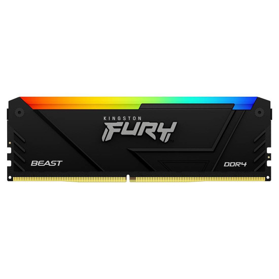 RAM памет Kingston FURY Beast RGB, KF436C17BB2AK2, 16GB (2x8GB), 3600MT/s, DDR4, CL17, Kit of 2