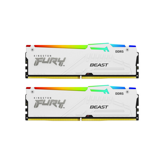 RAM памет Kingston FURY Beast White 32 GB, 2x16 GB DDR5, 6000 MT/s, CL30, UDIMM, AMD EXPO & Intel XMP, Kit of 2