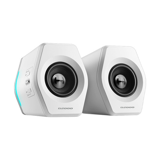 Тонколони EDIFIER G2000, 2.0 стерео, Bluetooth 5.3, USB, AUX, RGB подсветка, 16W RMS, White