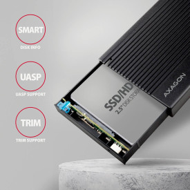 Външна кутия за диск AXAGON EE25-GTR, USB-C, 10Gbps, 2.5 инча HDD/SSD