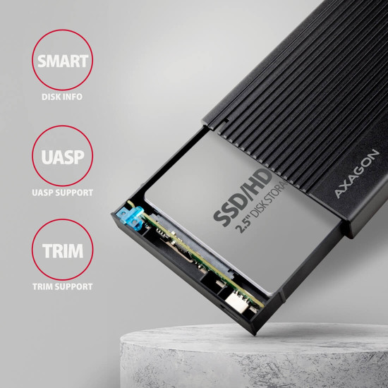Външна кутия за диск AXAGON EE25-GTR, USB-C, 10Gbps, 2.5 инча HDD/SSD