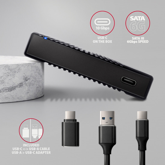 Външна кутия за диск AXAGON EE25-GTR, USB-C, 10Gbps, 2.5 инча HDD/SSD