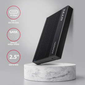 Външна кутия за диск AXAGON EE25-GTR, USB-C, 10Gbps, 2.5 инча HDD/SSD